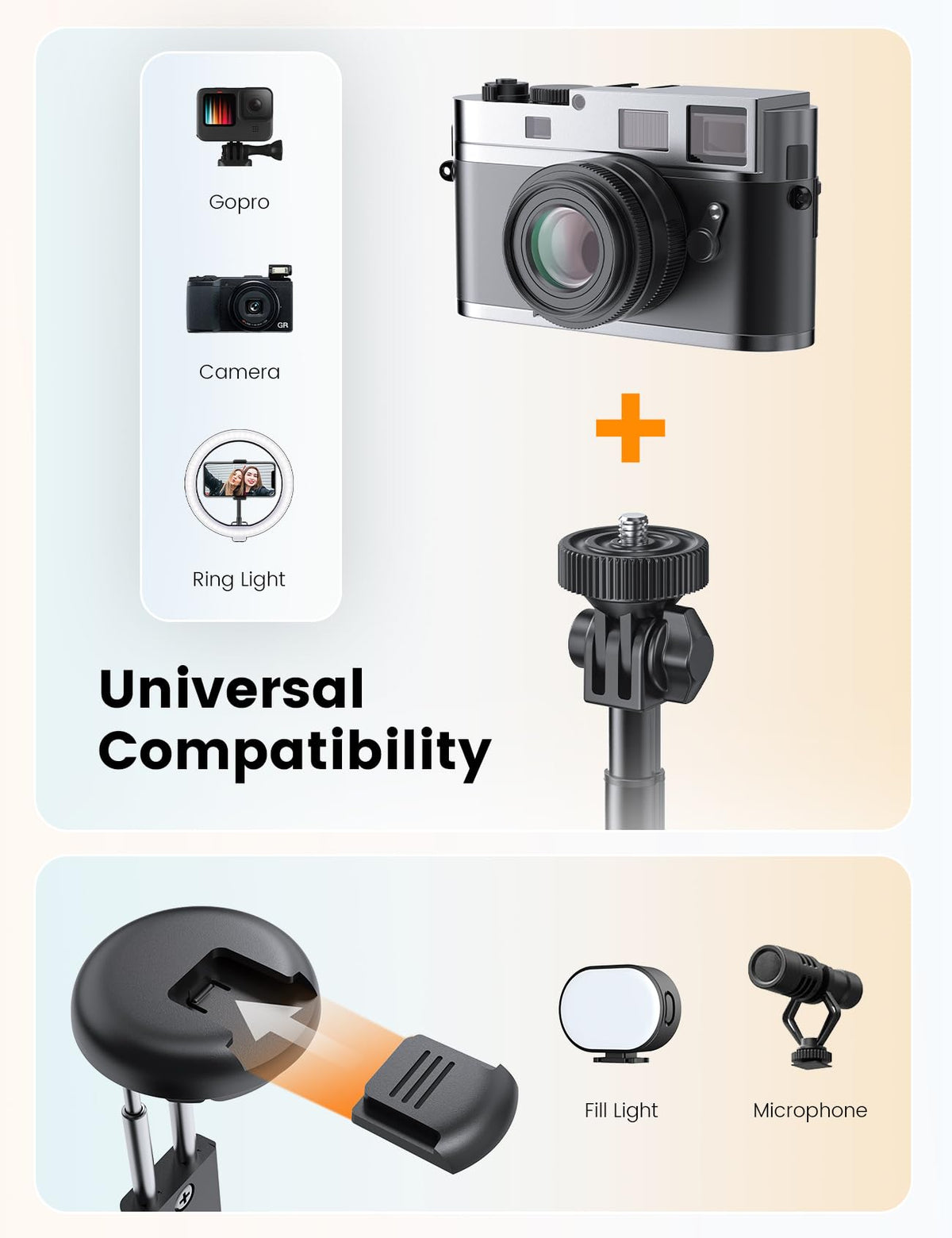 ANXRE 67.7-Inch Phone and Camera Tripod with Light
