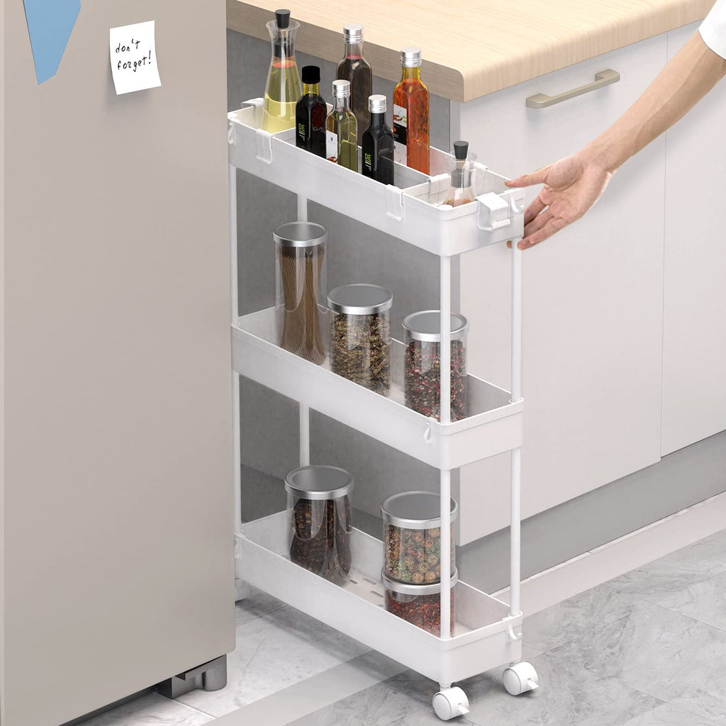 SPACELEAD 3-Tier Slim Rolling Storage Cart