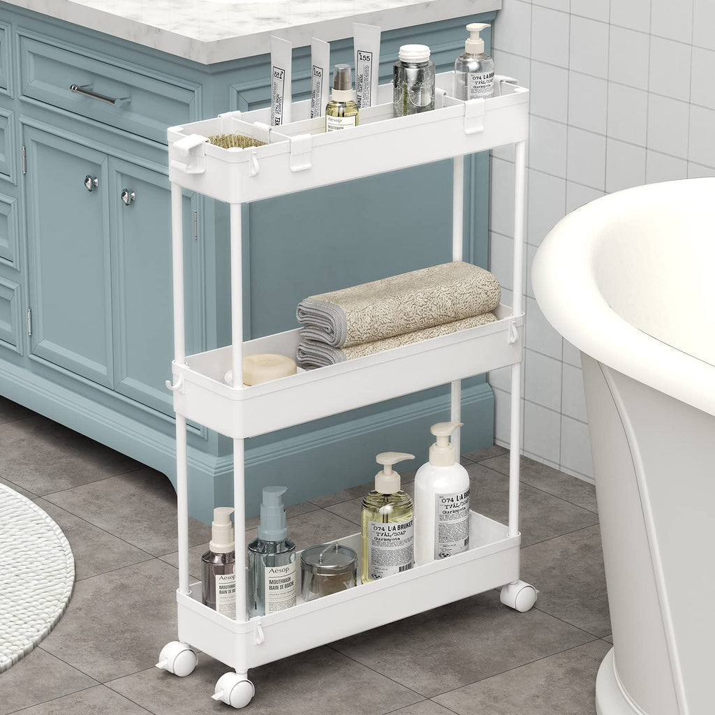 SPACELEAD 3-Tier Slim Rolling Storage Cart