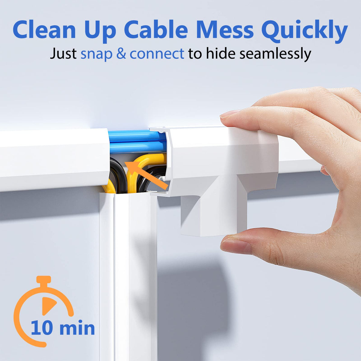 Yecaye 8-Piece Wall Cable Concealer Kit