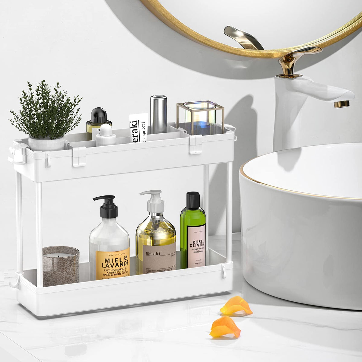 SPACELEAD 3-Tier Slim Rolling Storage Cart