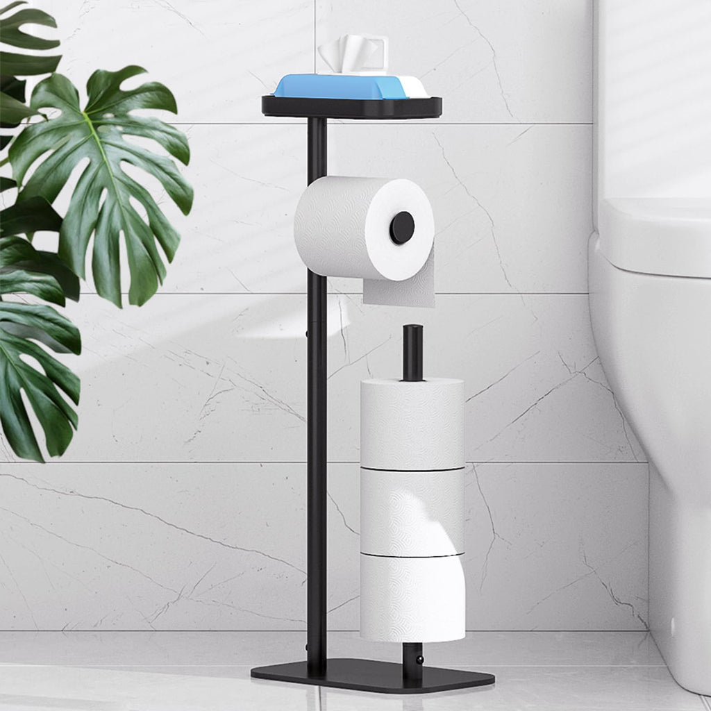 Kitsure Freestanding Toilet Paper Holder with Shelf