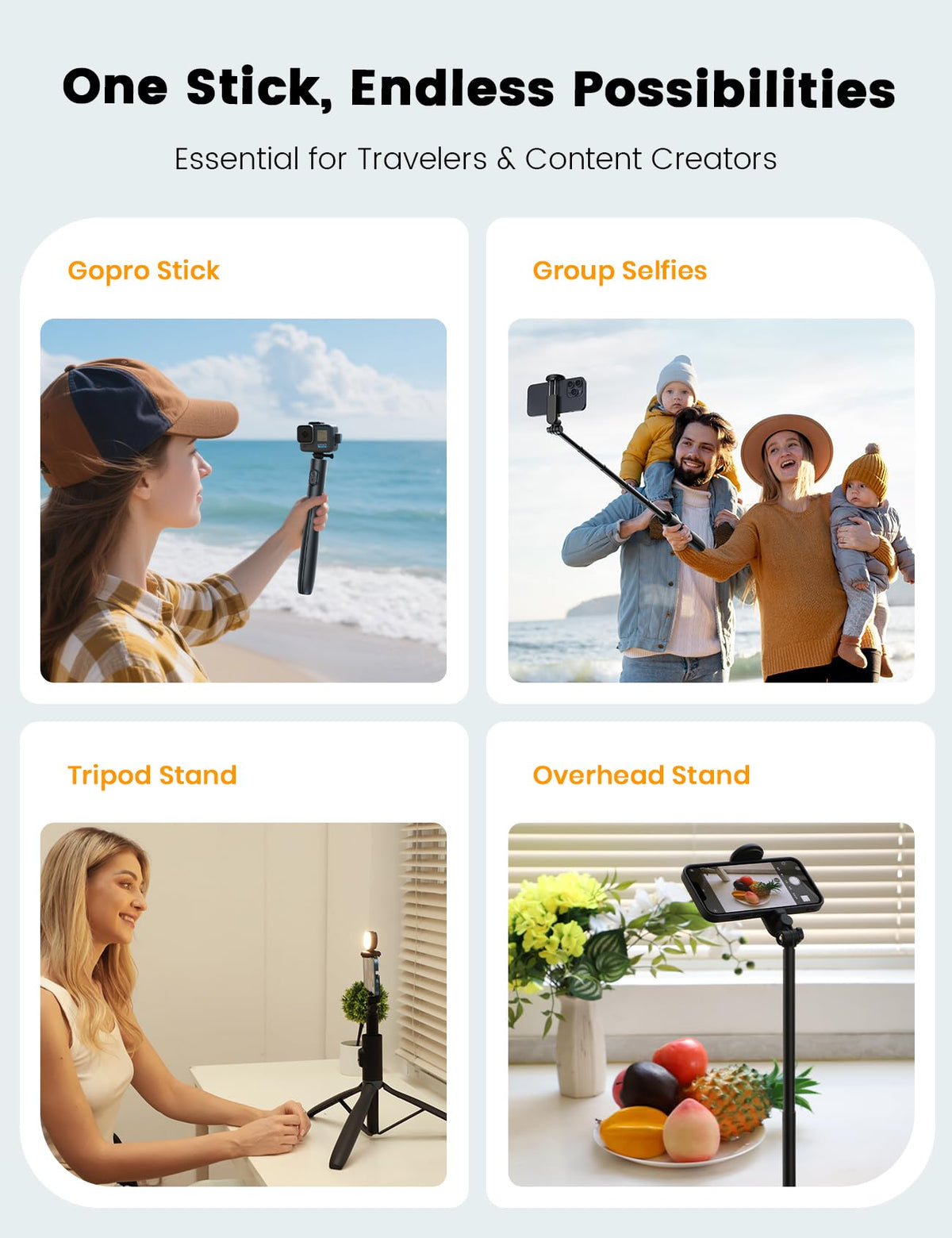 ANXRE 67.7-Inch Phone and Camera Tripod with Light