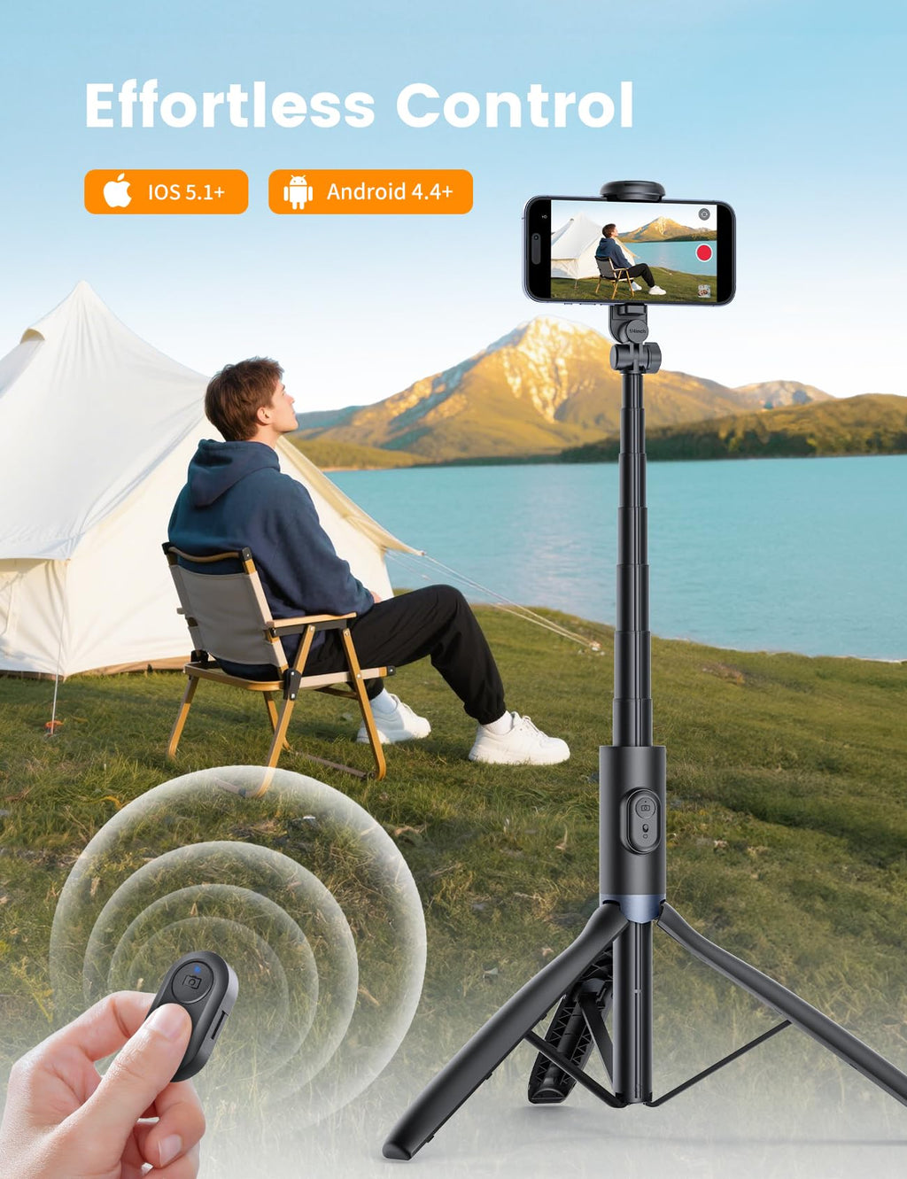 ANXRE 67.7-Inch Phone and Camera Tripod with Light