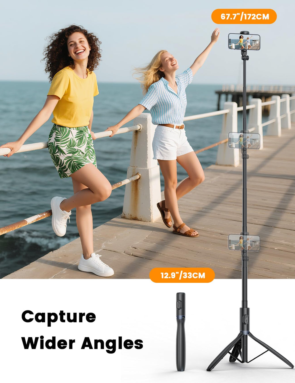 ANXRE 67.7-Inch Phone and Camera Tripod with Light