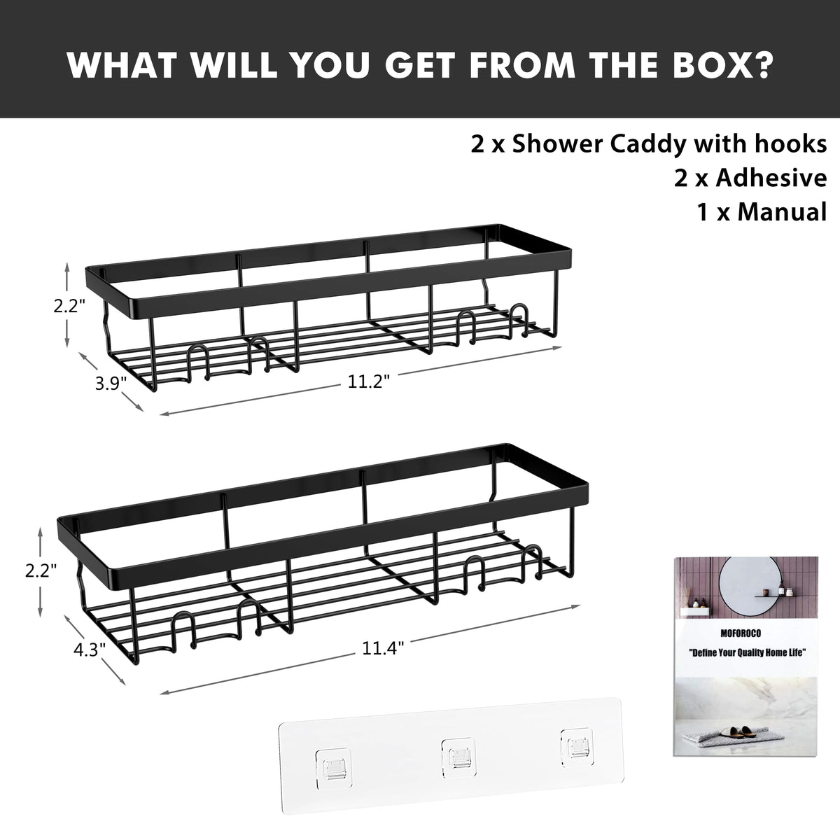 Moforoco Adhesive Shower Caddy Shelf