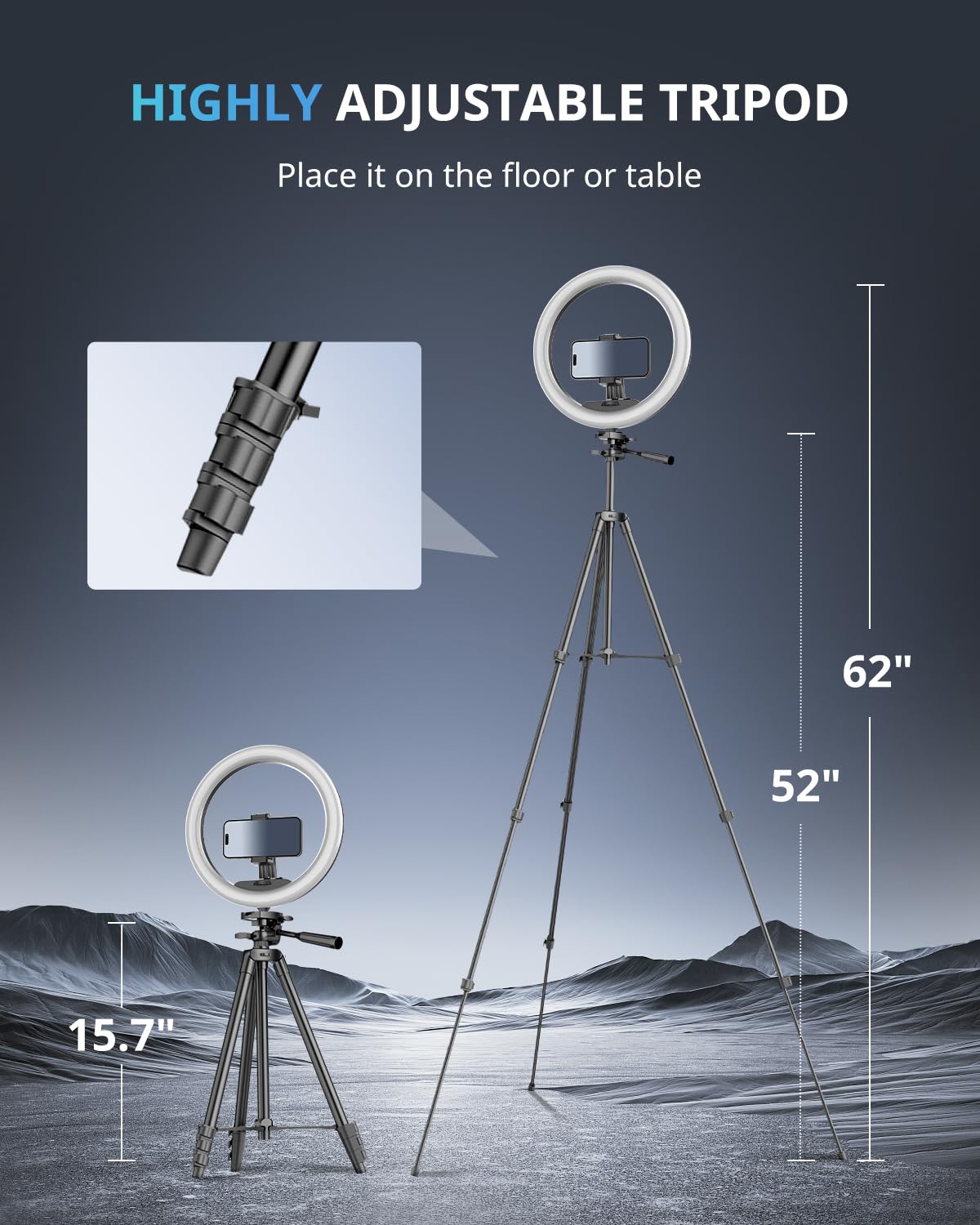 UBeesize 12-Inch Ring Light with Tripod