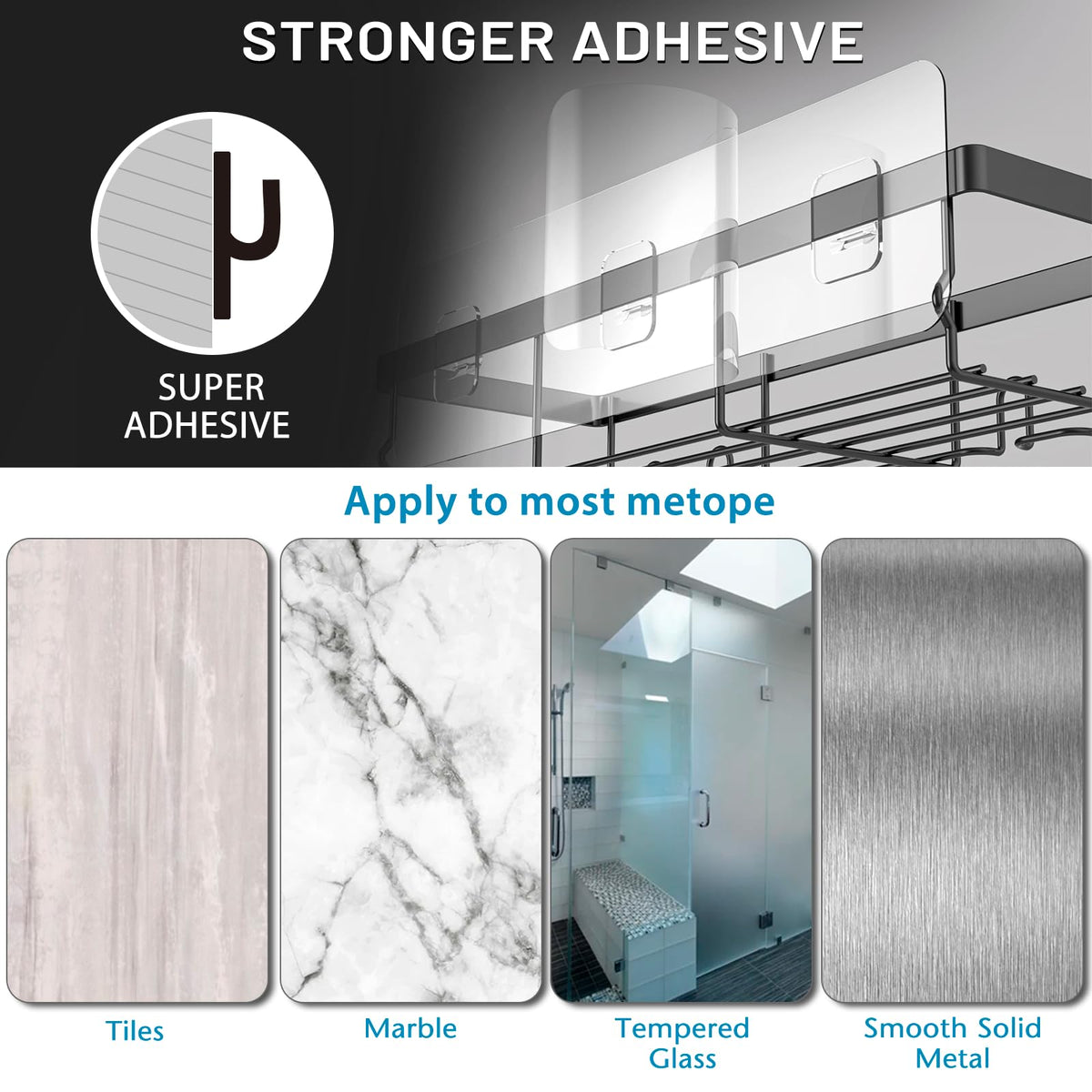 Moforoco Adhesive Shower Caddy Shelf