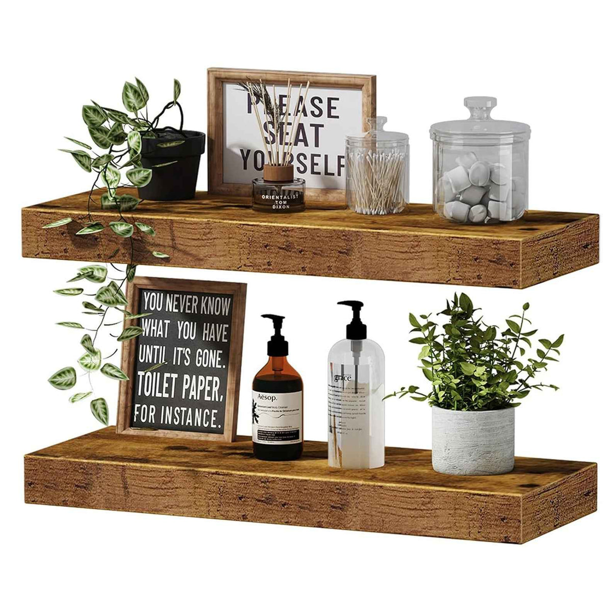 Bamboo Floating Wall Shelf