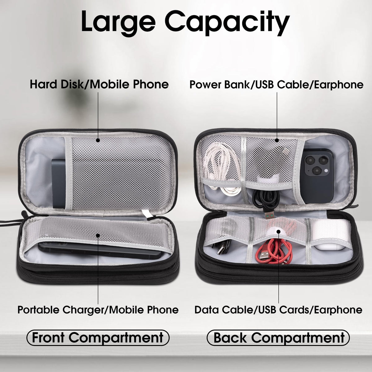 Arae Double-Layer Travel Cable Organizer