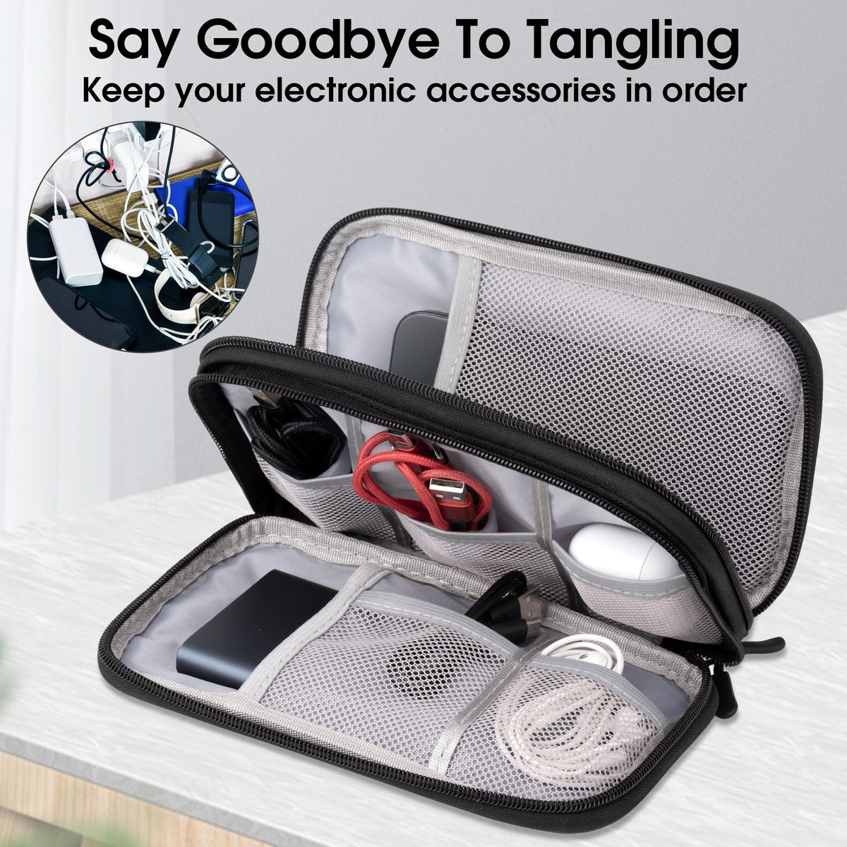 Arae Double-Layer Travel Cable Organizer
