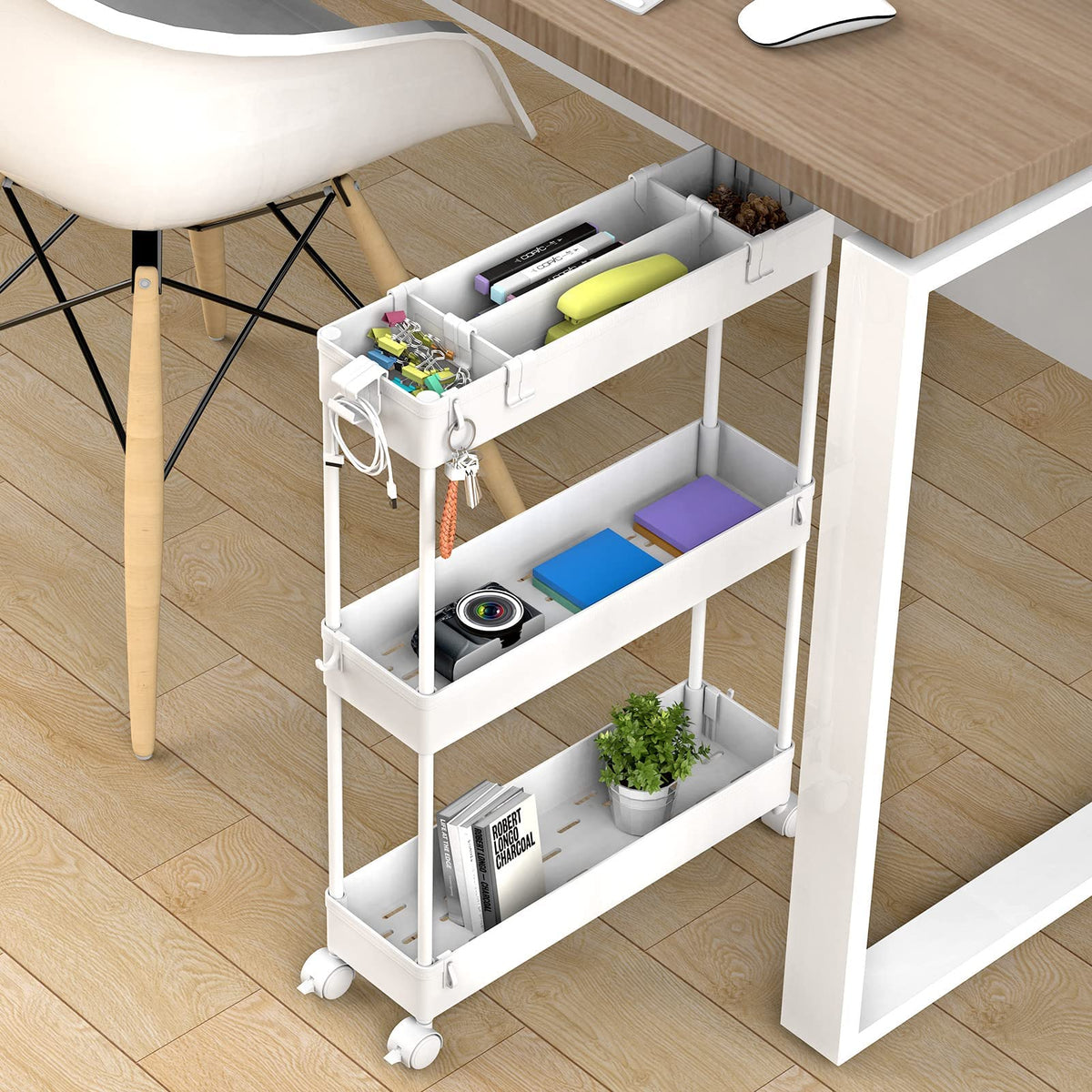 SPACELEAD 3-Tier Slim Rolling Storage Cart