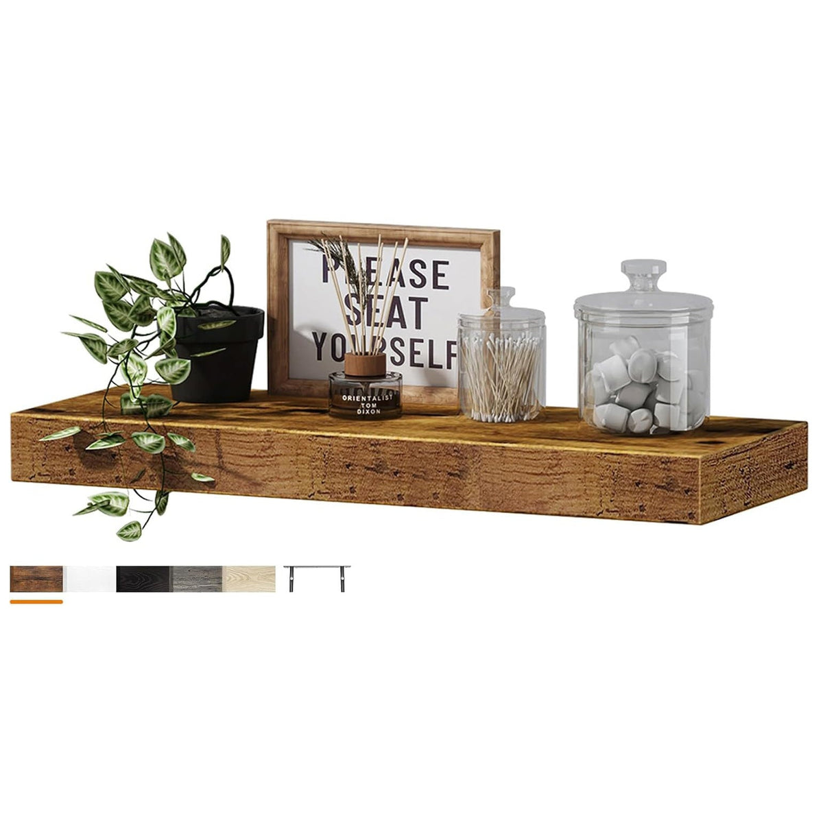 Bamboo Floating Wall Shelf
