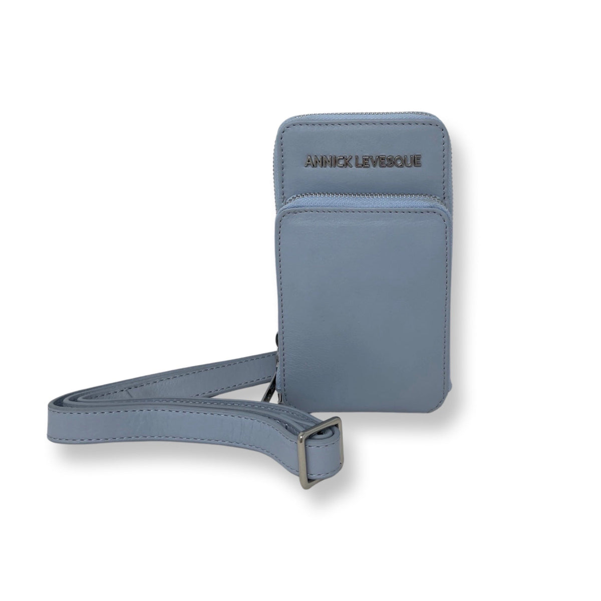 Marie-Josée Powder Blue Genuine Leather Phone Crossbody Bag